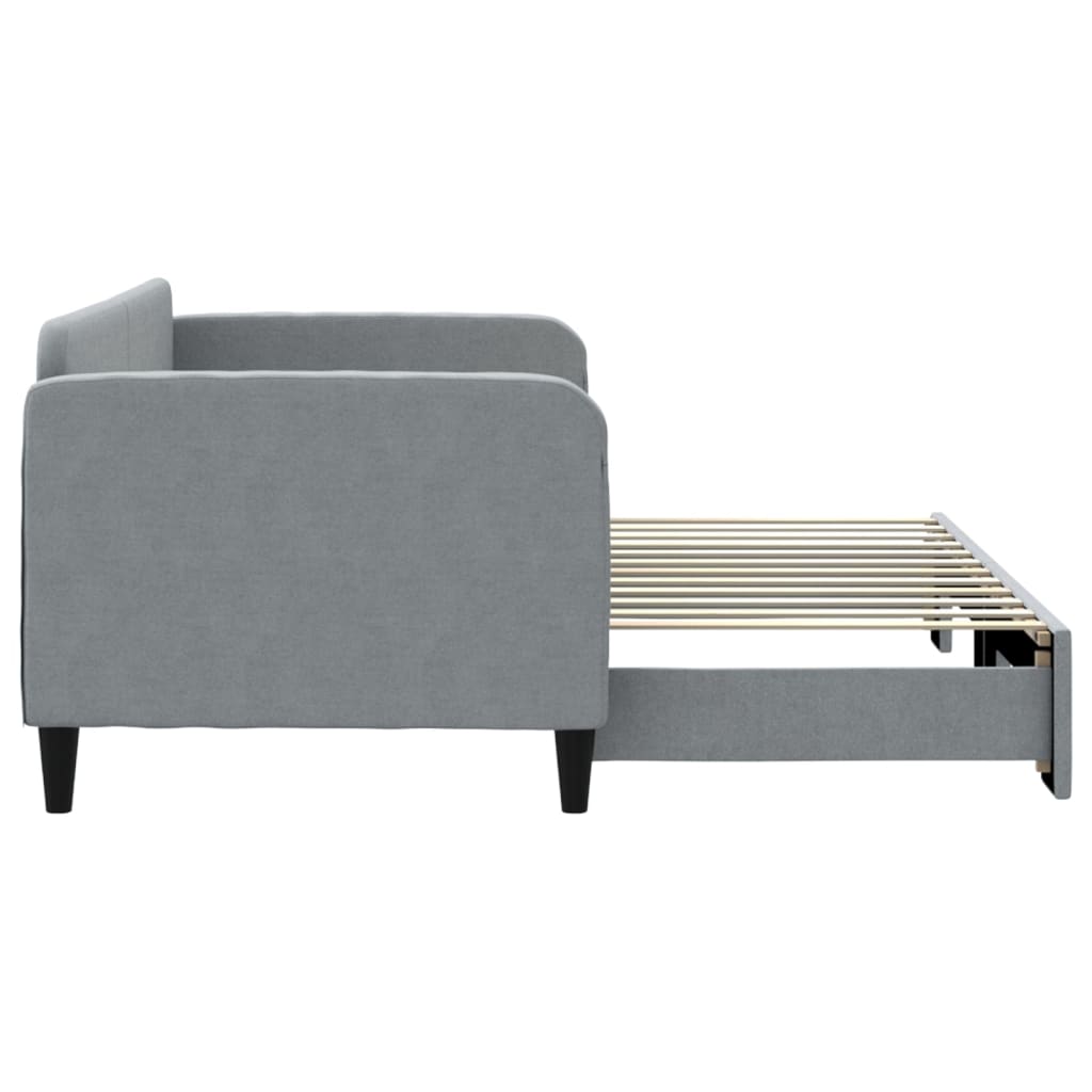 vidaXL Tagesbett Ausziehbar Hellgrau 80x200 cm Stoff