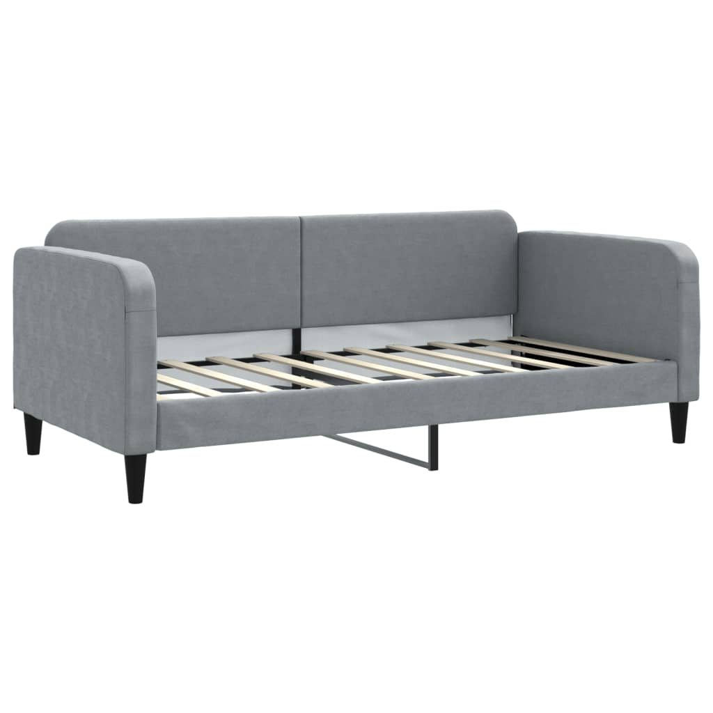 vidaXL Tagesbett Ausziehbar mit Matratze Hellgrau 90x190 cm Stoff