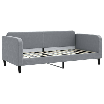 vidaXL Tagesbett Ausziehbar mit Matratze Hellgrau 90x190 cm Stoff