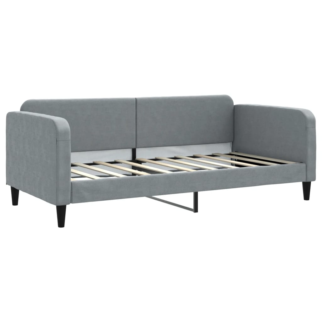 vidaXL Tagesbett Ausziehbar mit Schubladen Hellgrau 90x190 cm Stoff