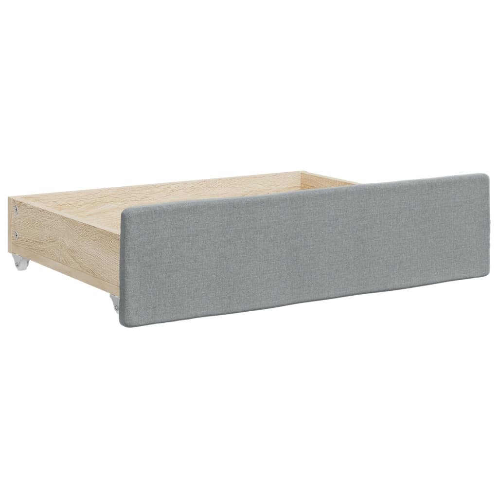 vidaXL Tagesbett Ausziehbar mit Schubladen Hellgrau 90x190 cm Stoff