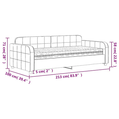 vidaXL Tagesbett mit Matratze Dunkelgrau 90x190 cm Samt