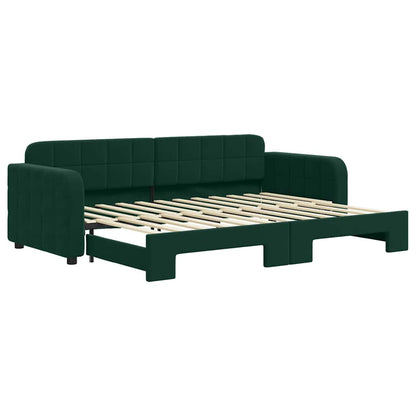 vidaXL Tagesbett Ausziehbar Dunkelgrün 80x200 cm Samt