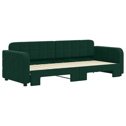 vidaXL Tagesbett Ausziehbar Dunkelgrün 80x200 cm Samt