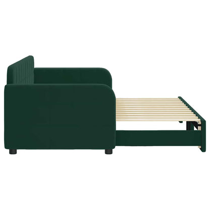 vidaXL Tagesbett Ausziehbar Dunkelgrün 80x200 cm Samt