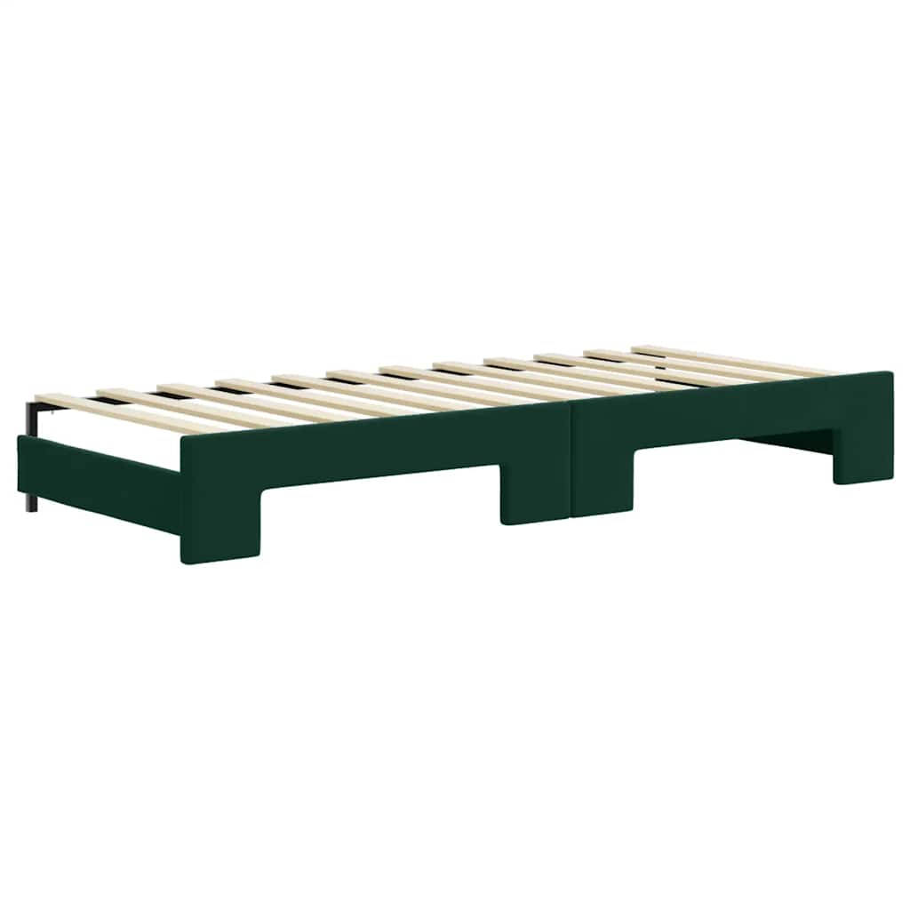 vidaXL Tagesbett Ausziehbar Dunkelgrün 80x200 cm Samt