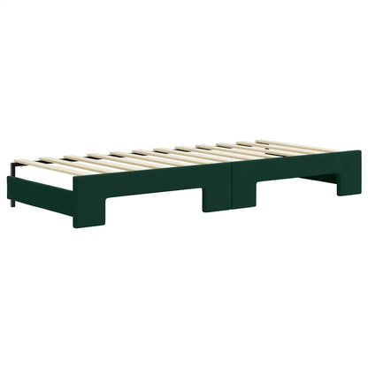 vidaXL Tagesbett Ausziehbar Dunkelgrün 80x200 cm Samt