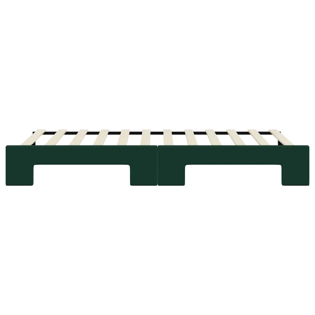 vidaXL Tagesbett Ausziehbar Dunkelgrün 80x200 cm Samt