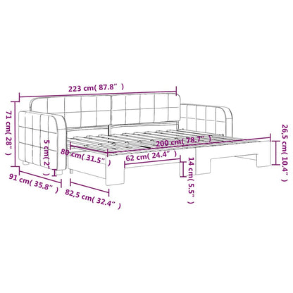 vidaXL Tagesbett Ausziehbar Dunkelgrün 80x200 cm Samt
