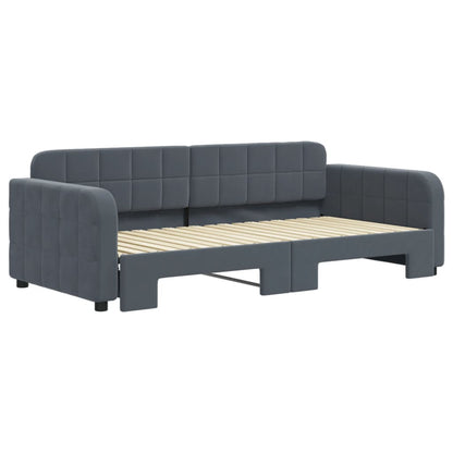vidaXL Tagesbett Ausziehbar Dunkelgrau 90x190 cm Samt
