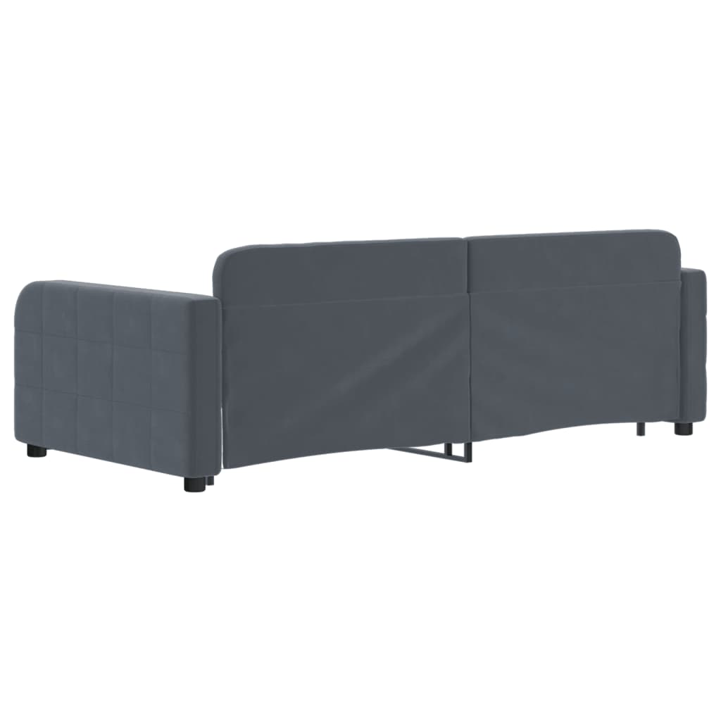 vidaXL Tagesbett Ausziehbar Dunkelgrau 90x190 cm Samt