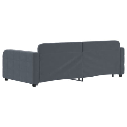 vidaXL Tagesbett Ausziehbar Dunkelgrau 90x190 cm Samt