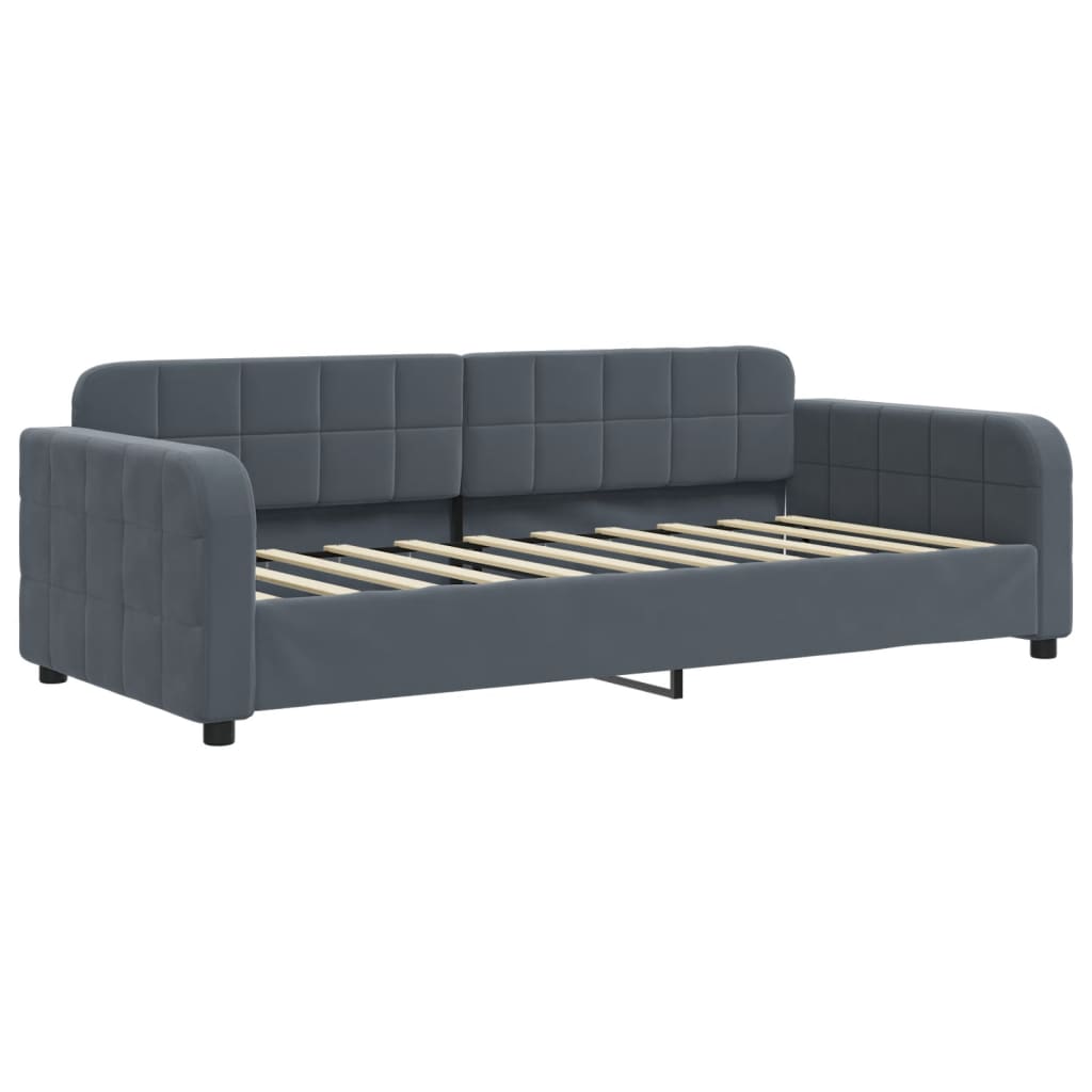vidaXL Tagesbett Ausziehbar Dunkelgrau 90x190 cm Samt