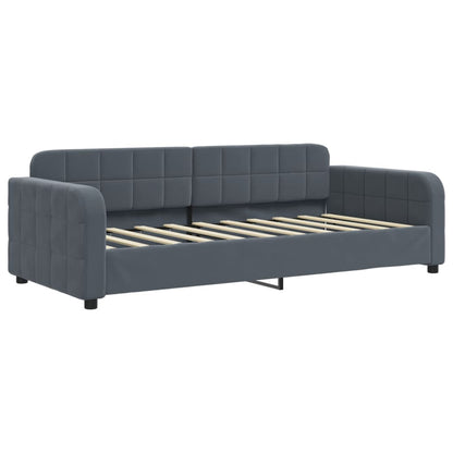 vidaXL Tagesbett Ausziehbar Dunkelgrau 90x190 cm Samt