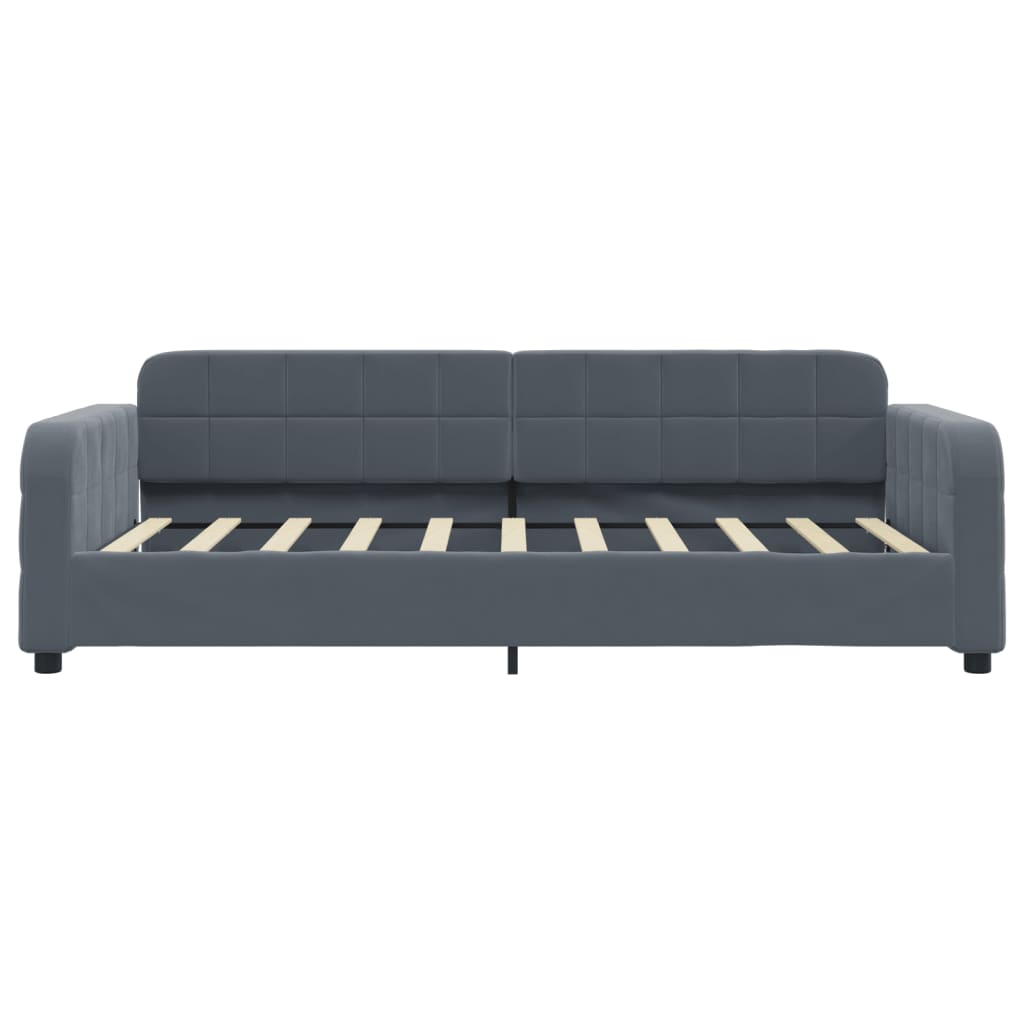 vidaXL Tagesbett Ausziehbar Dunkelgrau 90x190 cm Samt