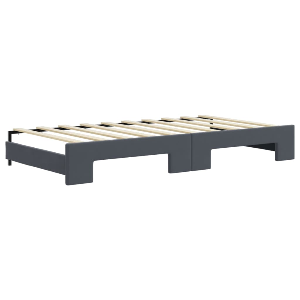 vidaXL Tagesbett Ausziehbar Dunkelgrau 90x190 cm Samt