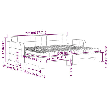 vidaXL Tagesbett Ausziehbar mit Matratzen Dunkelgrün 80x200 cm Samt