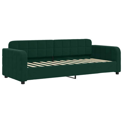 vidaXL Tagesbett Ausziehbar mit Matratzen Dunkelgrün 80x200 cm Samt