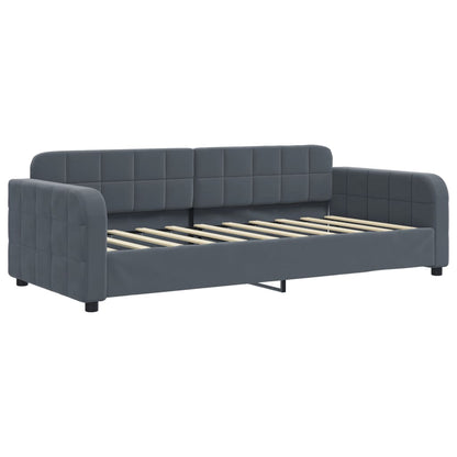 vidaXL Lit de jour extensible avec matelas Gris foncé 90x190 cm Velours