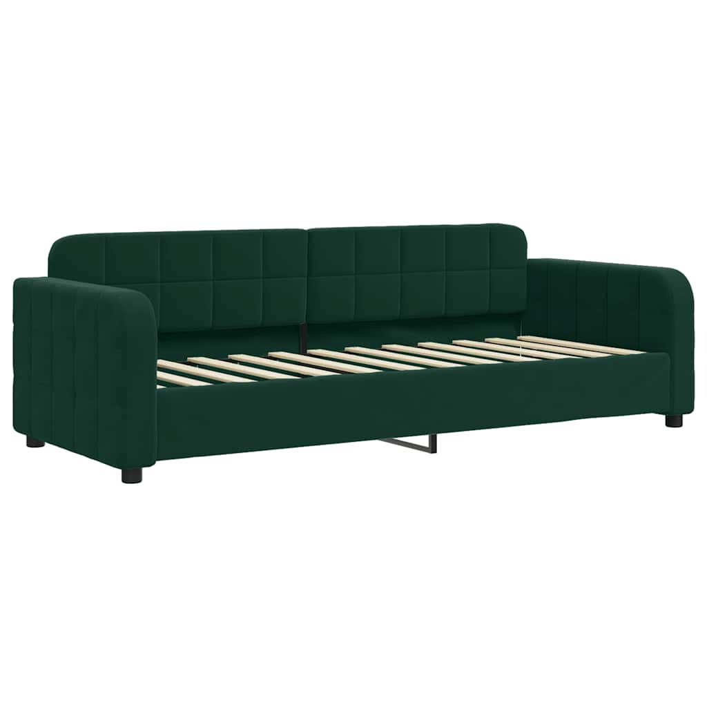 vidaXL Tagesbett Ausziehbar mit Schubladen Dunkelgrün 80x200 cm Samt