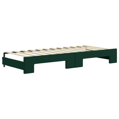 vidaXL Tagesbett Ausziehbar mit Schubladen Dunkelgrün 80x200 cm Samt
