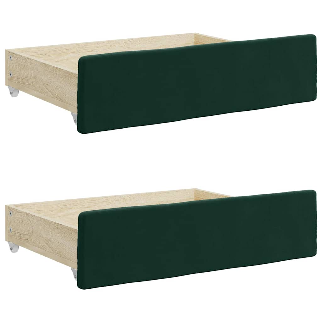 vidaXL Tagesbett Ausziehbar mit Schubladen Dunkelgrün 80x200 cm Samt