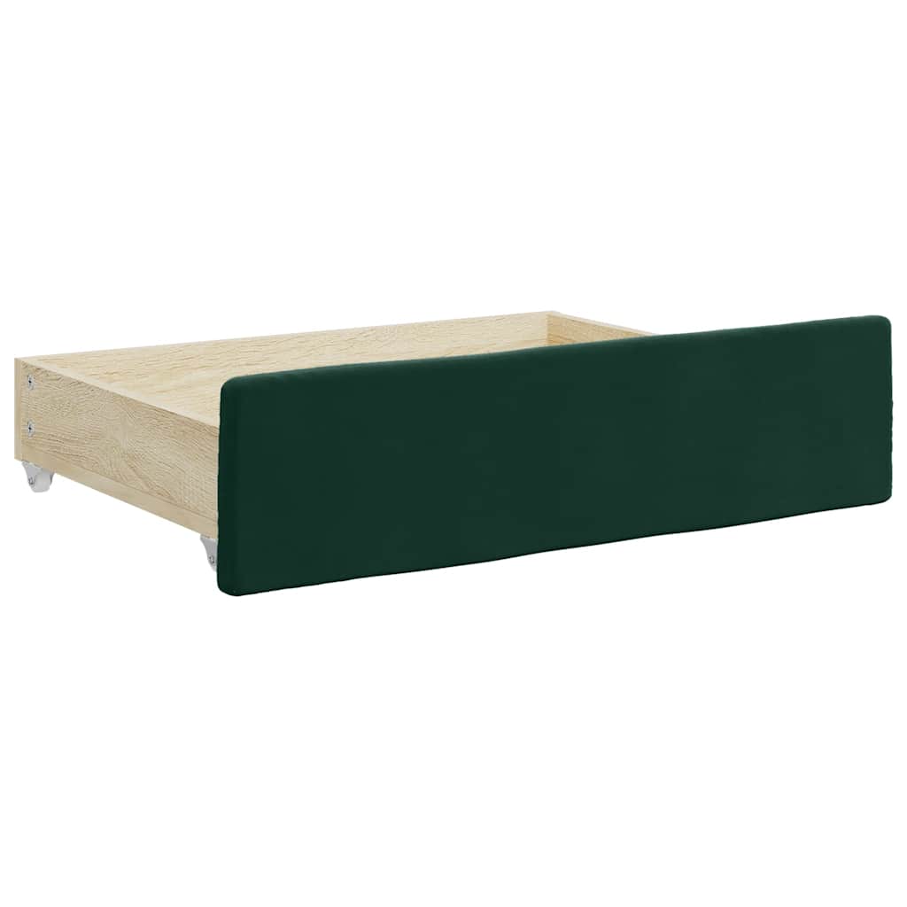 vidaXL Tagesbett Ausziehbar mit Schubladen Dunkelgrün 80x200 cm Samt