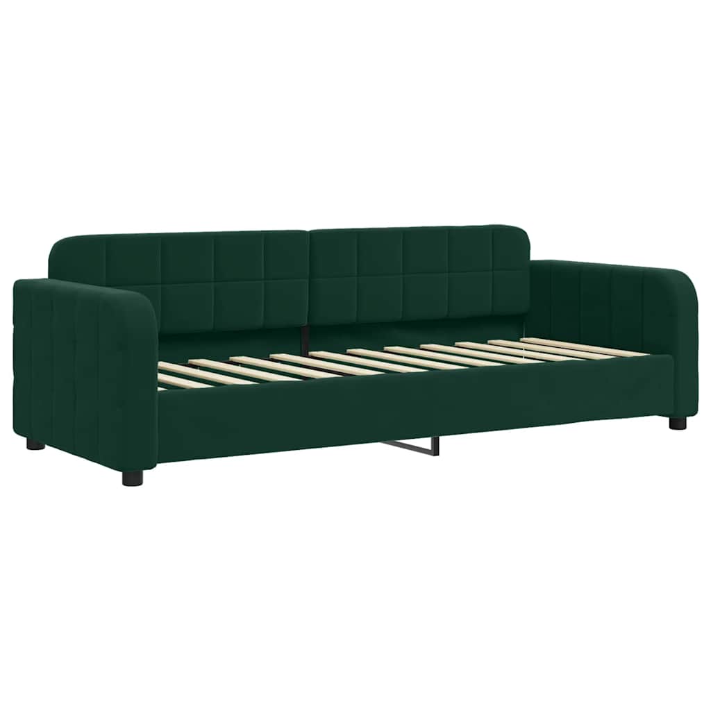 vidaXL Tagesbett Ausziehbar mit Schubladen Dunkelgrün 80x200 cm Samt