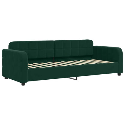 vidaXL Tagesbett Ausziehbar mit Schubladen Dunkelgrün 80x200 cm Samt