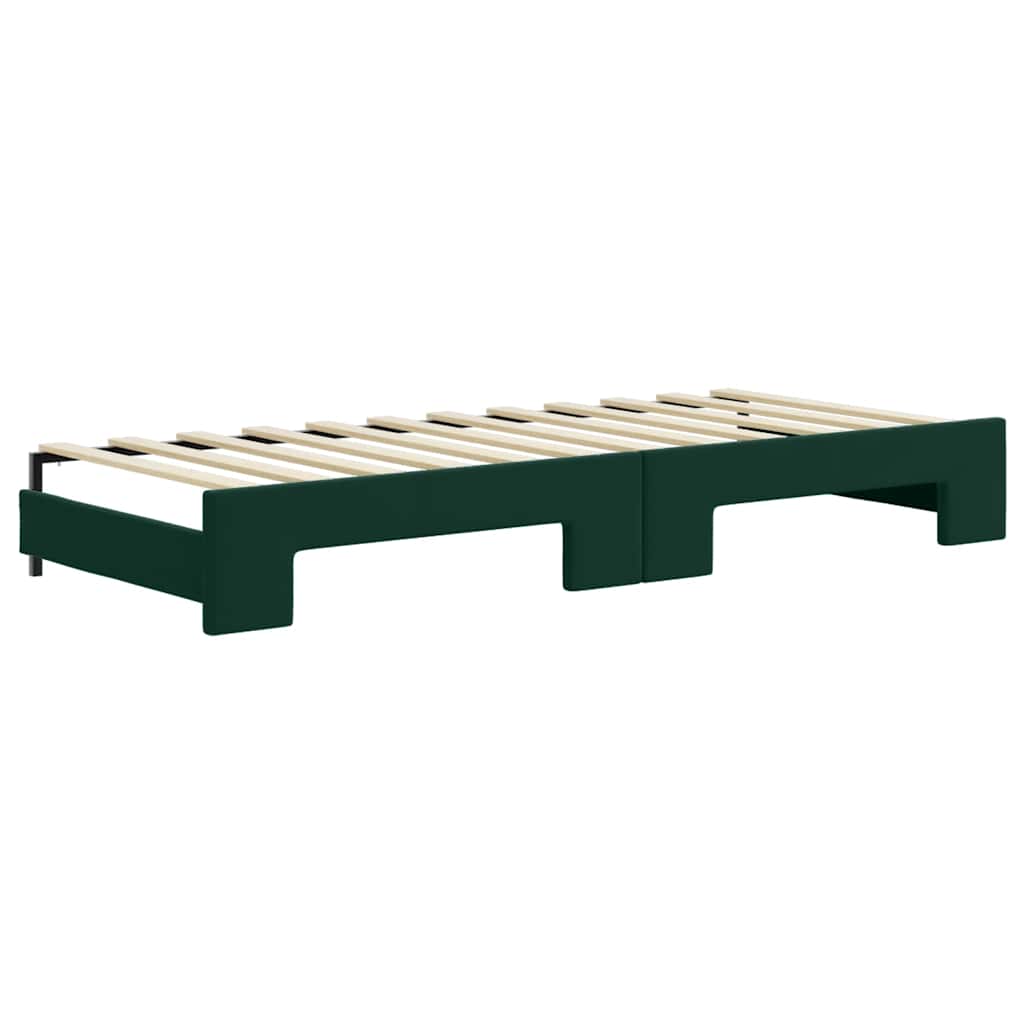 vidaXL Tagesbett Ausziehbar mit Schubladen Dunkelgrün 80x200 cm Samt