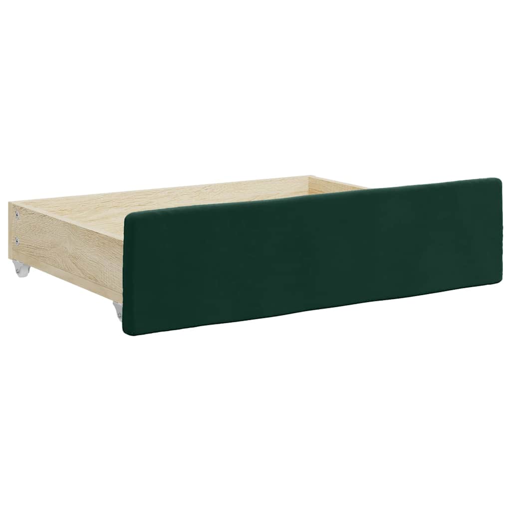 vidaXL Tagesbett Ausziehbar mit Schubladen Dunkelgrün 80x200 cm Samt