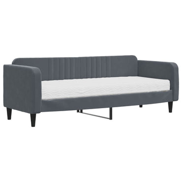vidaXL Tagesbett mit Matratze Dunkelgrau 80x200 cm Samt