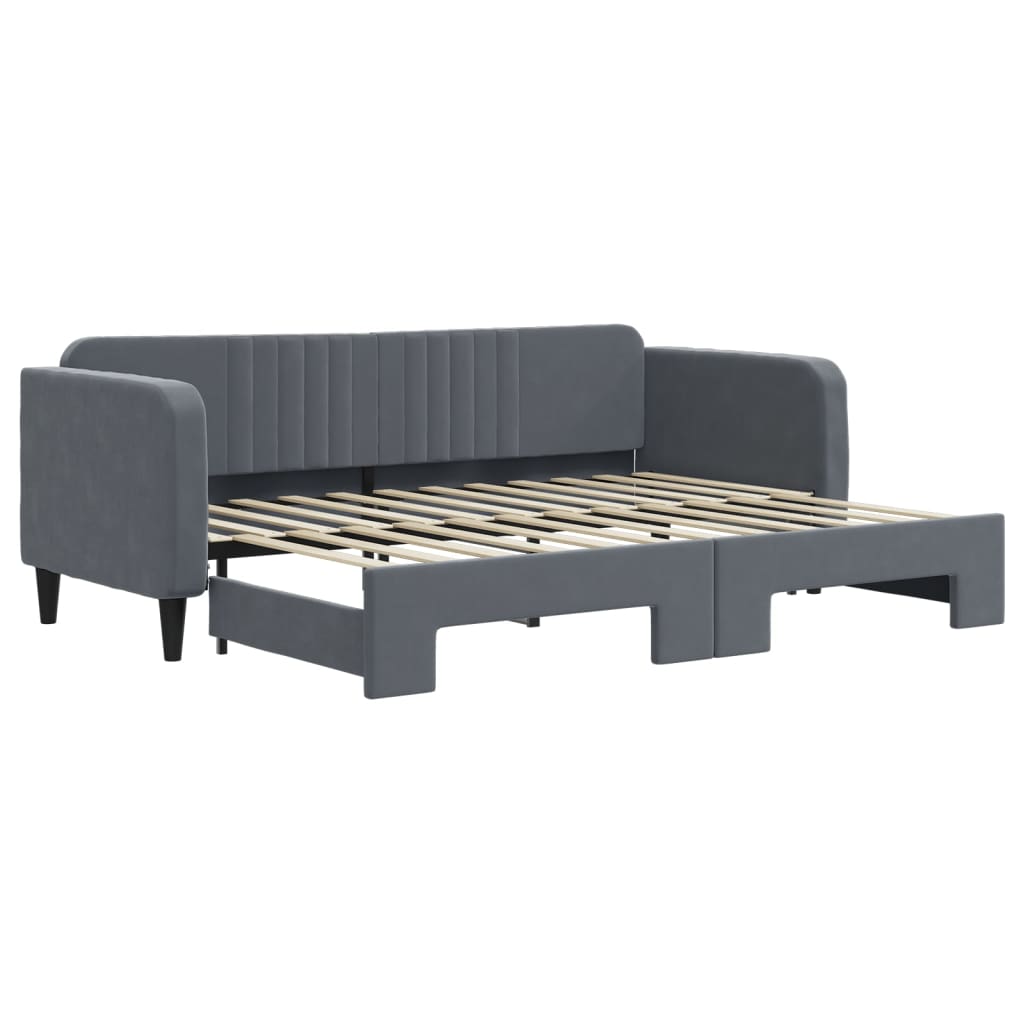 vidaXL Tagesbett Ausziehbar Dunkelgrau 80x200 cm Samt