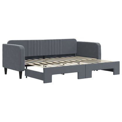 vidaXL Tagesbett Ausziehbar Dunkelgrau 80x200 cm Samt