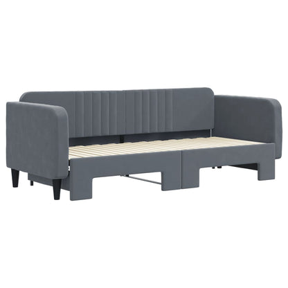 vidaXL Tagesbett Ausziehbar Dunkelgrau 80x200 cm Samt