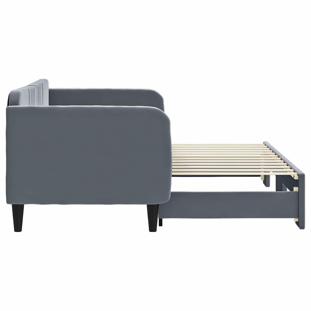 vidaXL Tagesbett Ausziehbar Dunkelgrau 80x200 cm Samt