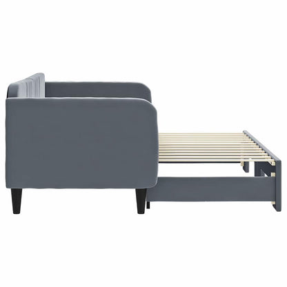vidaXL Tagesbett Ausziehbar Dunkelgrau 80x200 cm Samt