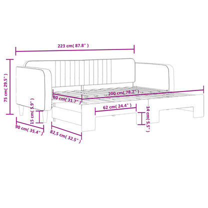 vidaXL Tagesbett Ausziehbar Dunkelgrau 80x200 cm Samt