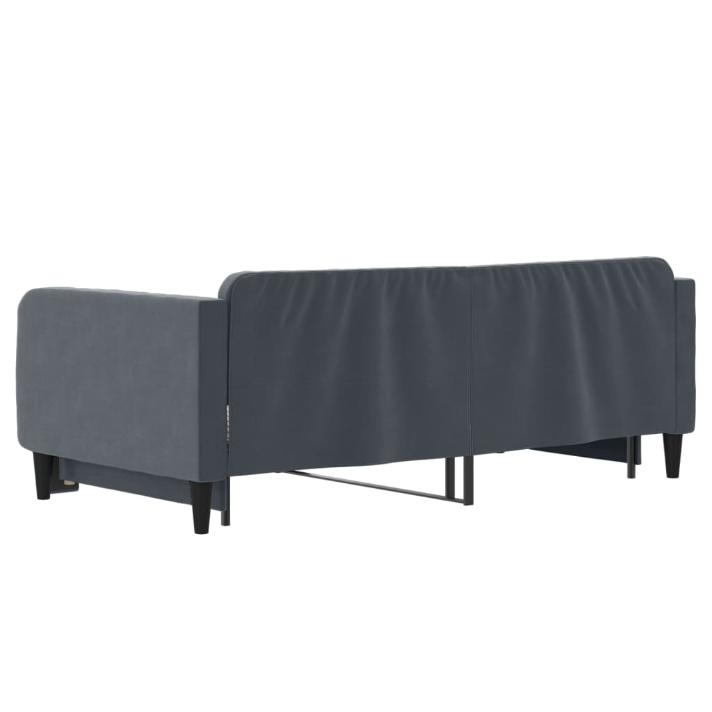 vidaXL Tagesbett Ausziehbar Dunkelgrau 90x190 cm Samt