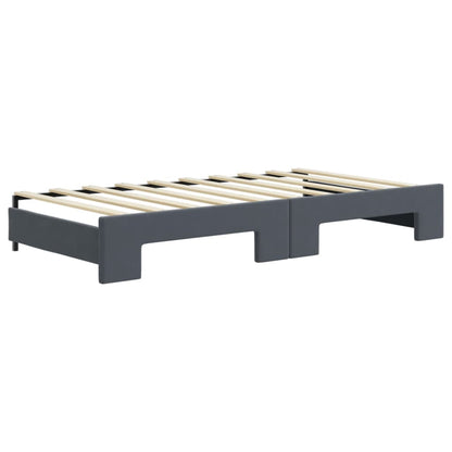 vidaXL Tagesbett Ausziehbar Dunkelgrau 90x190 cm Samt