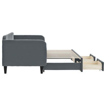 vidaXL Tagesbett Ausziehbar mit Schubladen Dunkelgrau 80x200 cm Samt