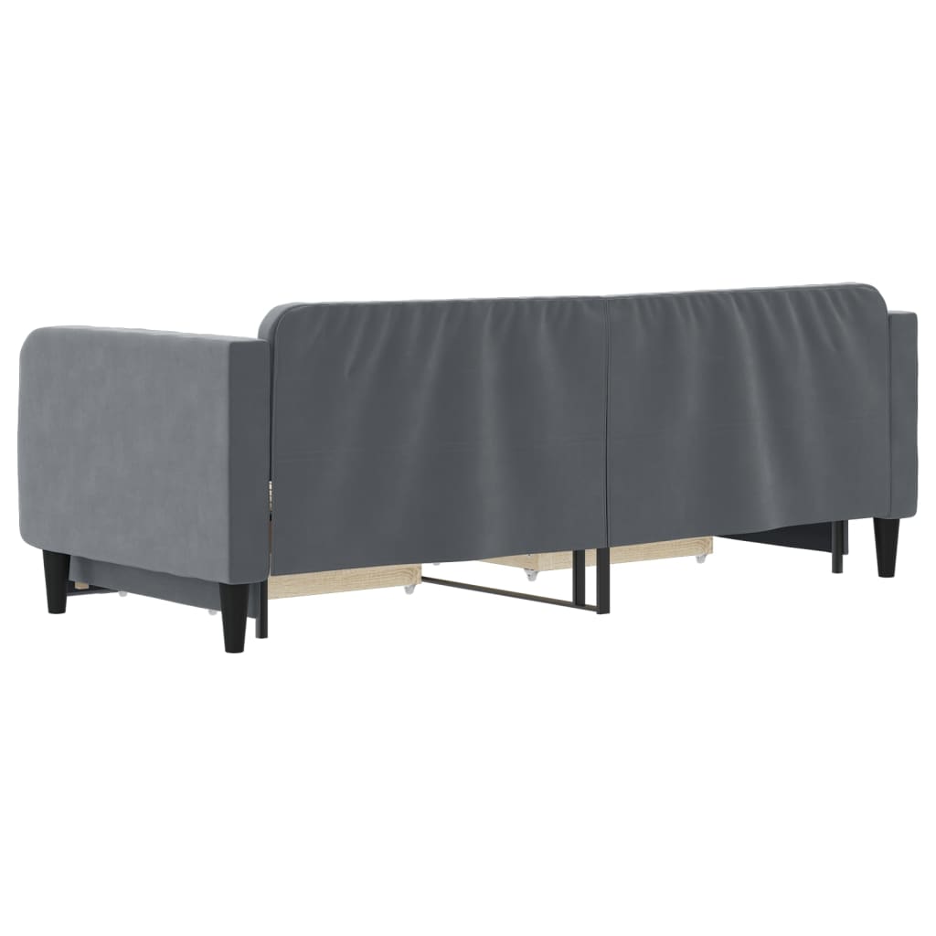 vidaXL Tagesbett Ausziehbar mit Schubladen Dunkelgrau 80x200 cm Samt