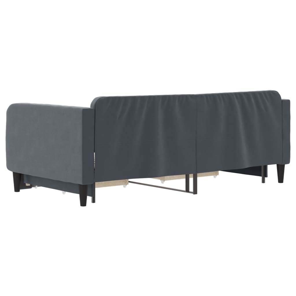 vidaXL Tagesbett Ausziehbar mit Schubladen Dunkelgrau 90x190 cm Samt