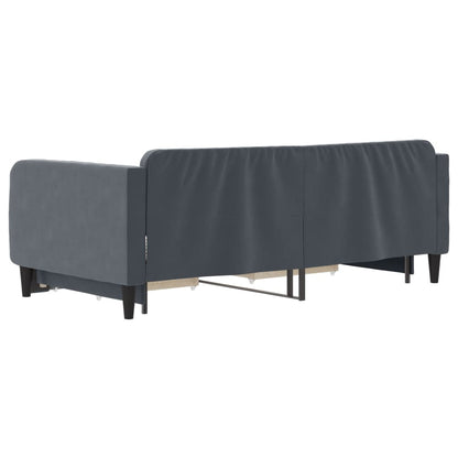 vidaXL Tagesbett Ausziehbar mit Schubladen Dunkelgrau 90x190 cm Samt