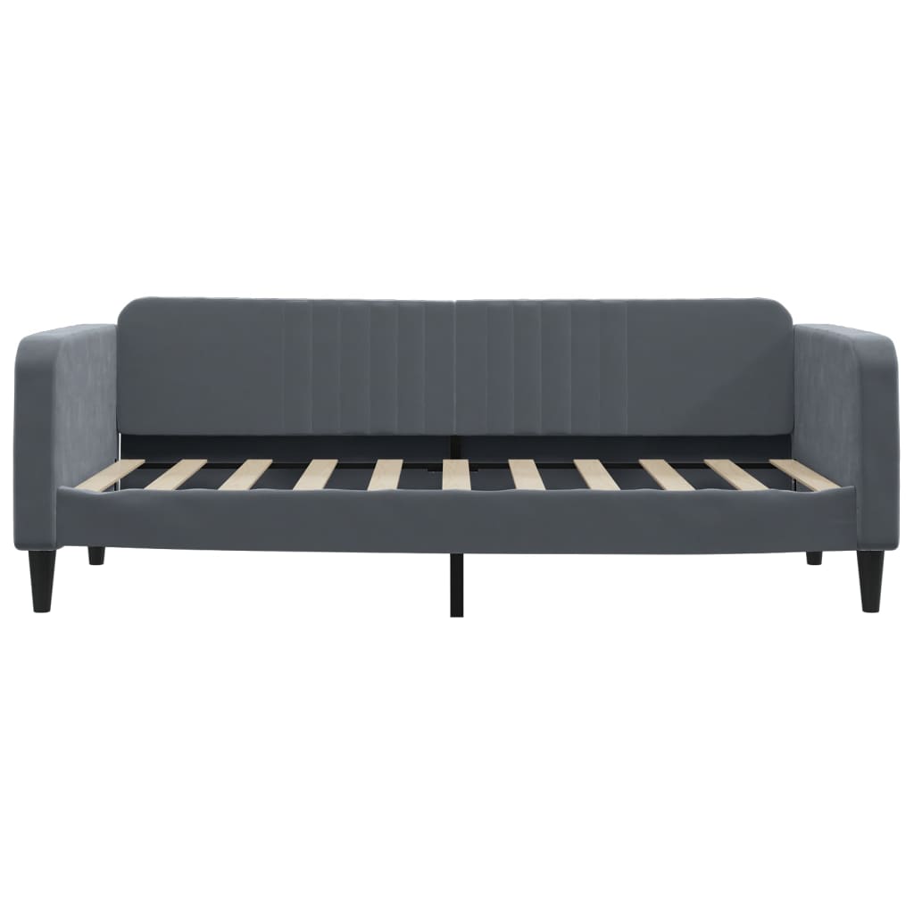 vidaXL Tagesbett Ausziehbar mit Schubladen Dunkelgrau 90x190 cm Samt