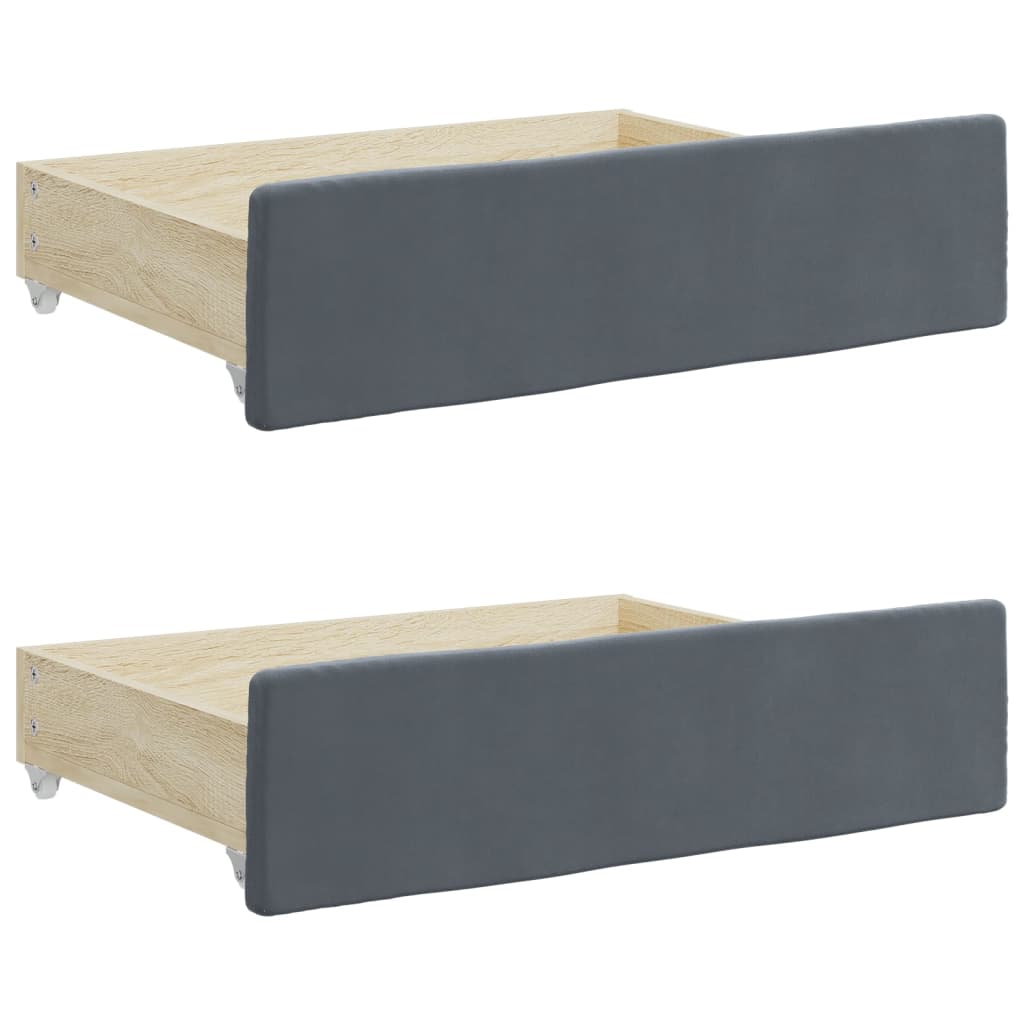 vidaXL Tagesbett Ausziehbar mit Schubladen Dunkelgrau 90x190 cm Samt