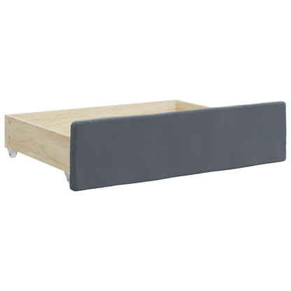 vidaXL Tagesbett Ausziehbar mit Schubladen Dunkelgrau 90x190 cm Samt