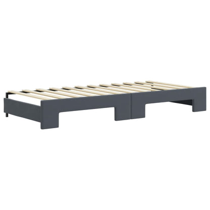 vidaXL Tagesbett Ausziehbar mit Schubladen Dunkelgrau 80x200 cm Samt