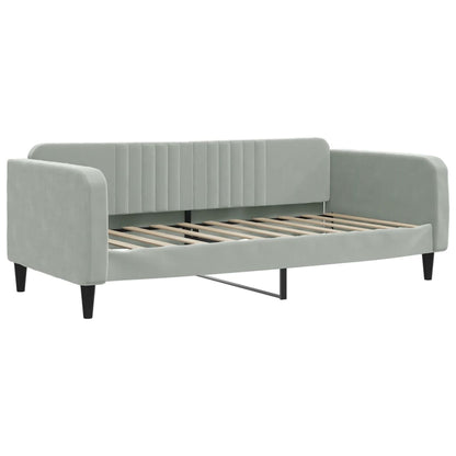 vidaXL Lit de repos extensible avec tiroirs Gris clair 90x190 cm Velours