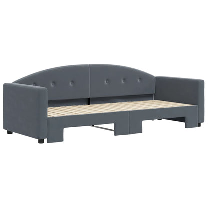 vidaXL Tagesbett Ausziehbar Dunkelgrau 80x200 cm Samt